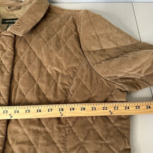 Eddie Bauer Quilted Jacket 2XL Tan Corduroy Barn Chore - Picture 8 of 11